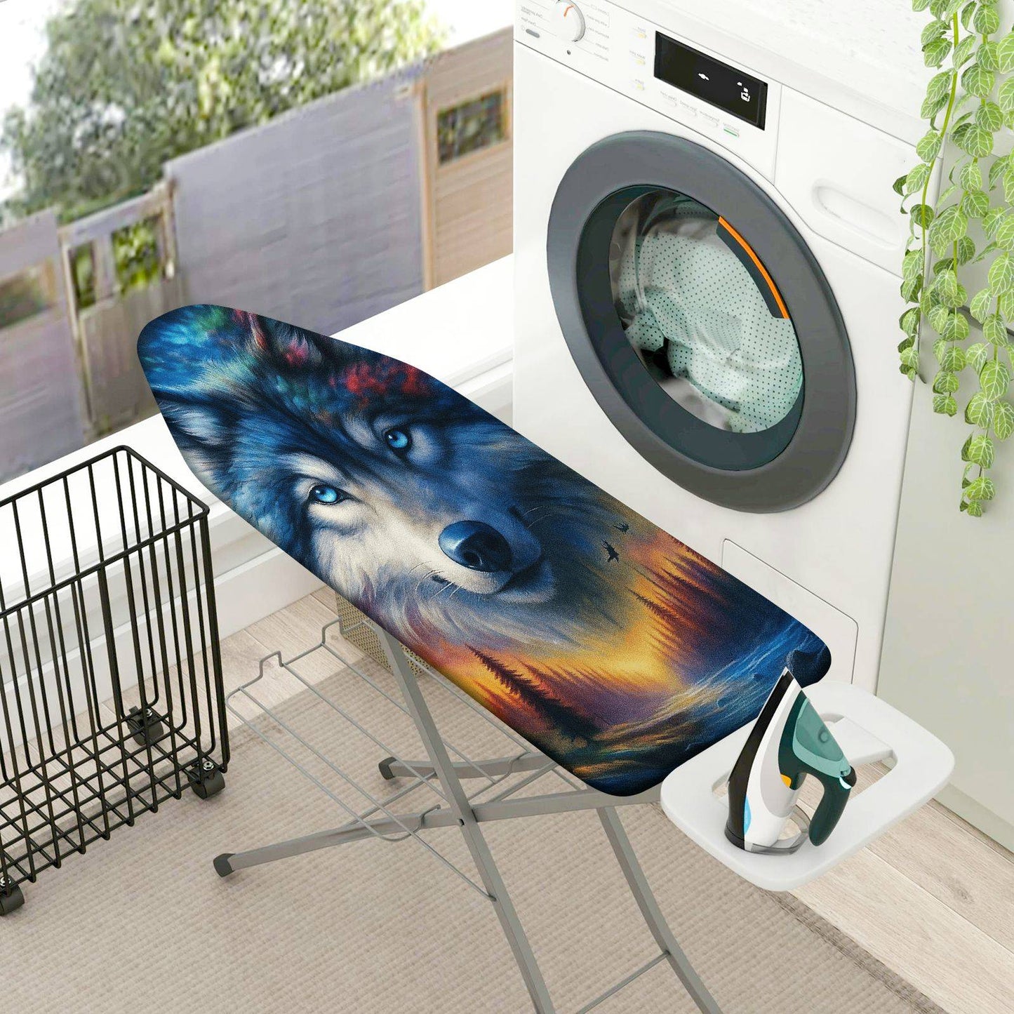 1-Piece Wolf Pattern Forest Scenery  Ironing Board Cover, Universal Size, Without Board