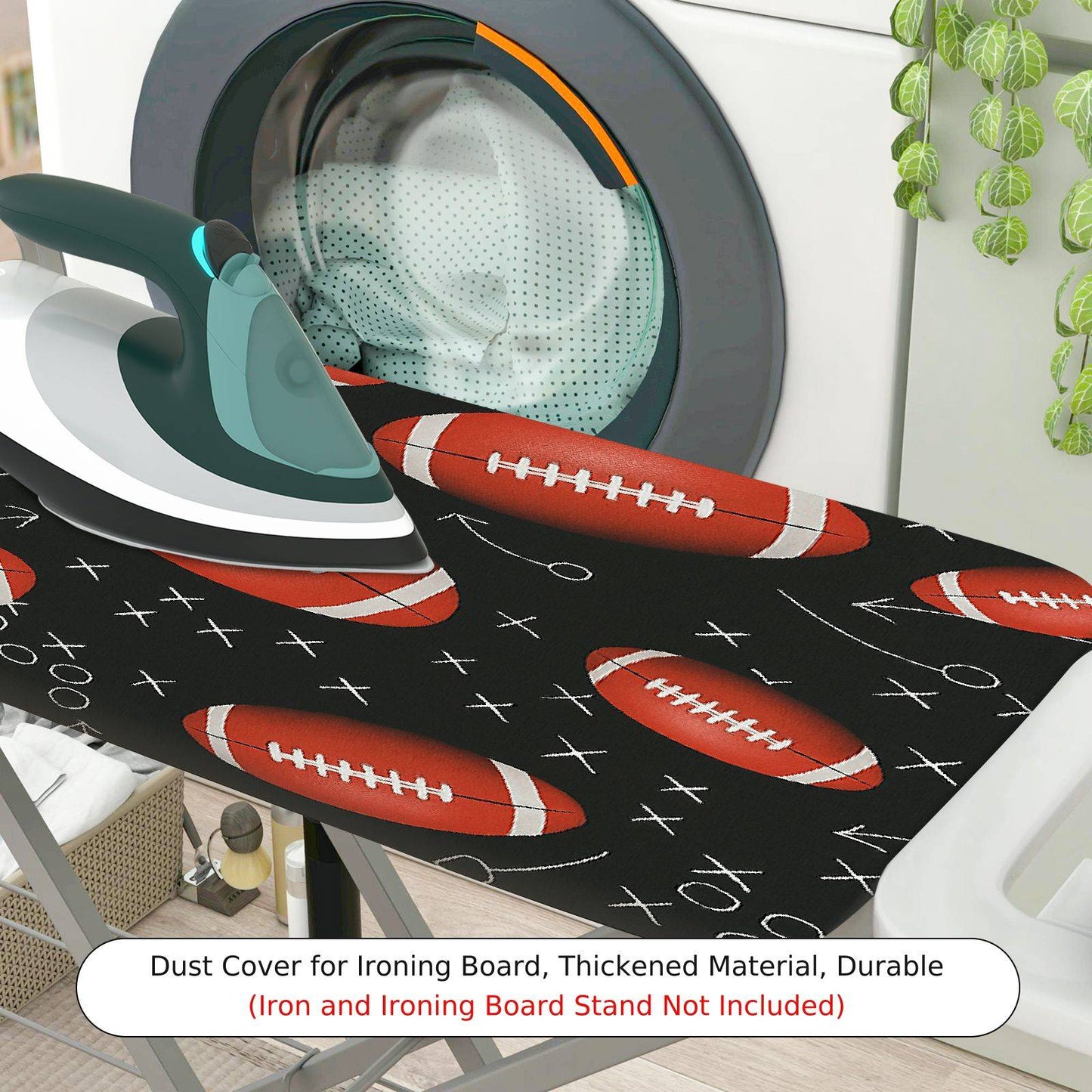 1-Piece Football Sports Black  Ironing Board Cover, Universal Size, Without Board