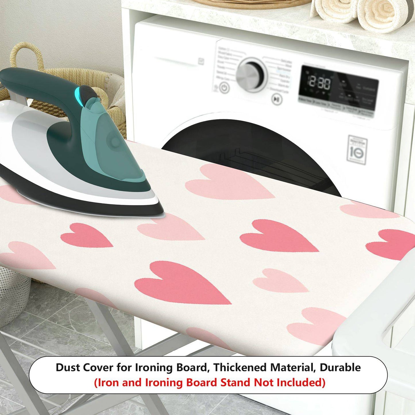 1-Piece Pink Love Heart Cute  Ironing Board Cover, Universal Size, Without Board