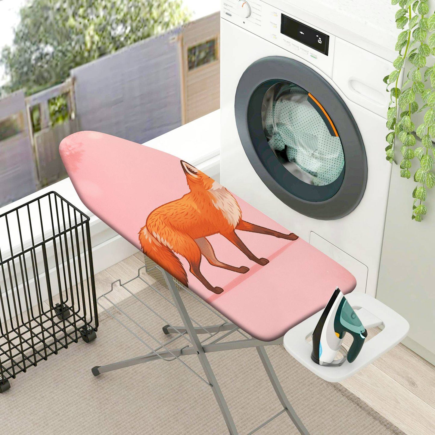 1-Piece Pink Fox Artistic Fun  Ironing Board Cover, Universal Size, Without Board