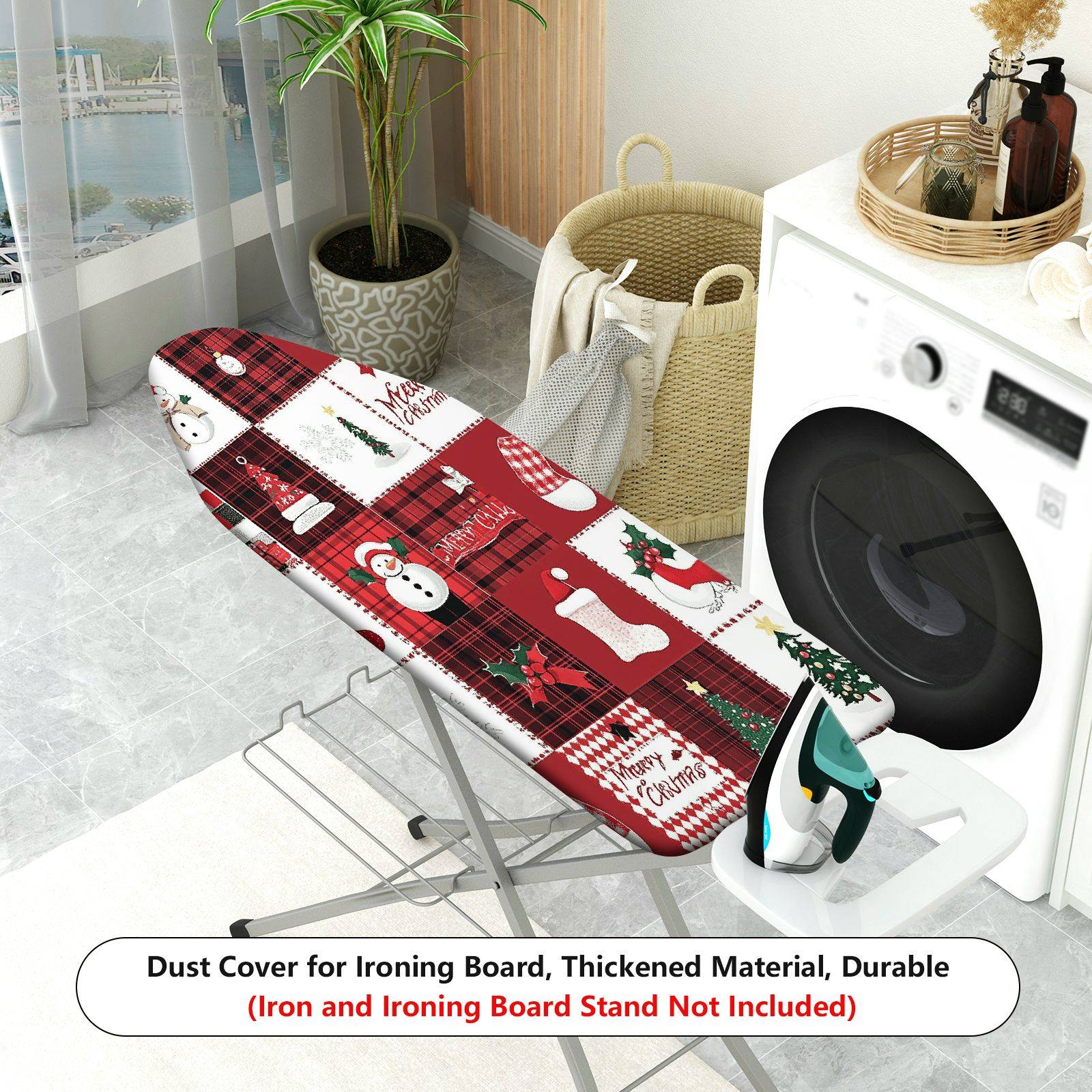 1-Piece Christmas Snowman Patterned  Ironing Board Cover, Universal Size, Without Board