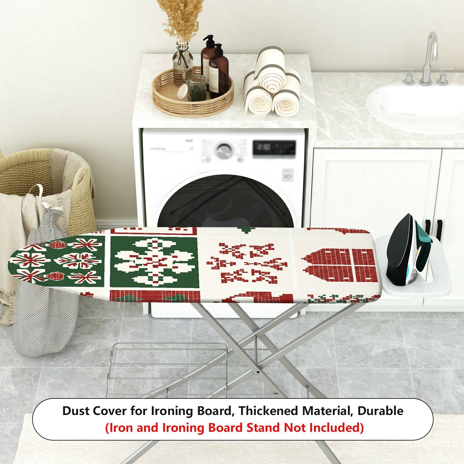 1-Piece Christmas Festive Nordic  Ironing Board Cover, Universal Size, Without Board