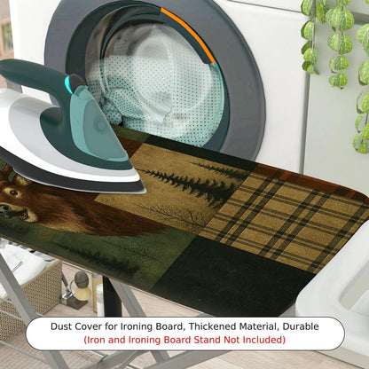 1-Piece Deer Plaid Forest  Ironing Board Cover, Universal Size, Without Board