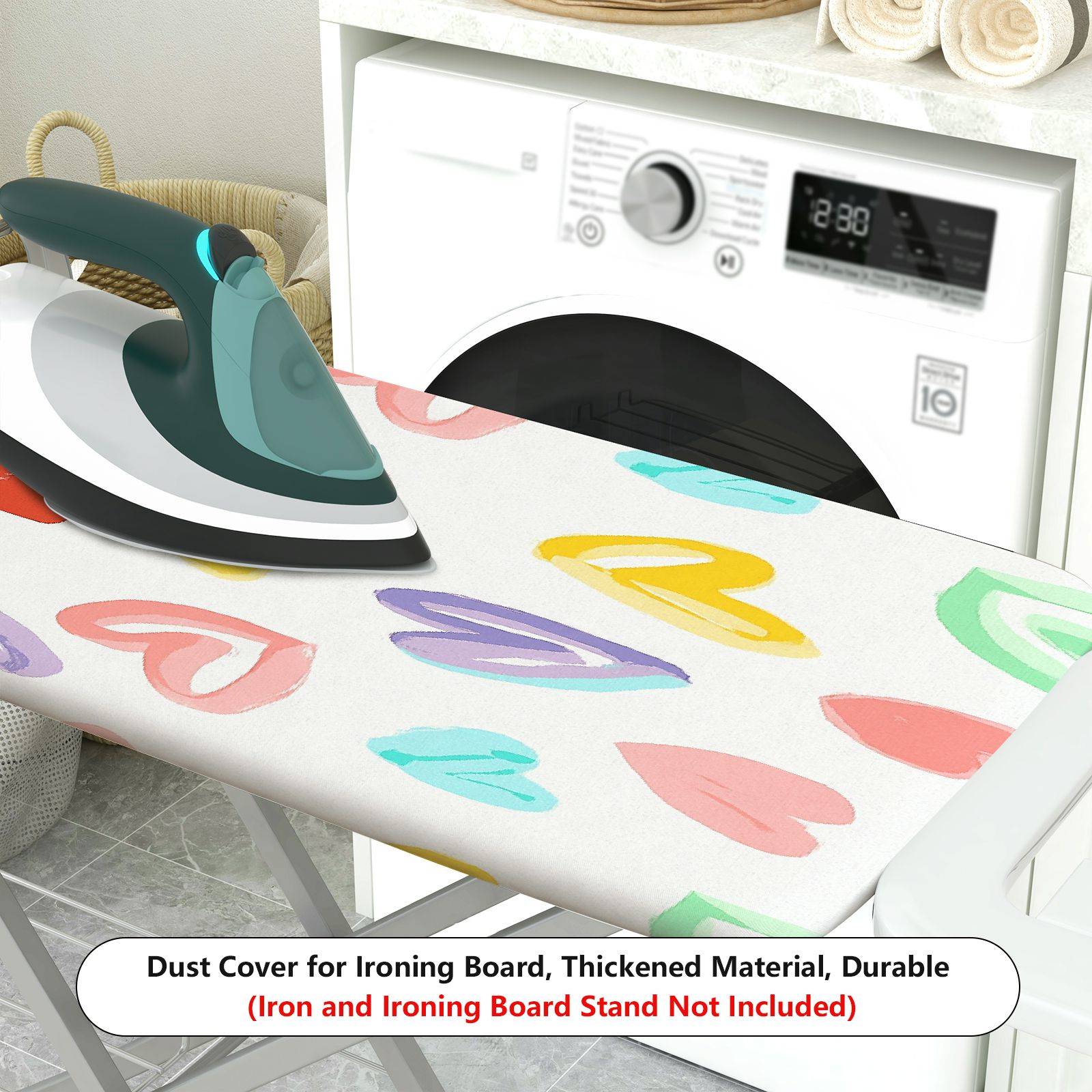 1-Piece Heart Colorful Pattern Fun  Ironing Board Cover, Universal Size, Without Board