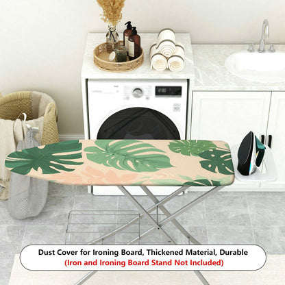 1-Piece Tropical Leaf Pattern Green Beige  Ironing Board Cover, Universal Size, Without Board
