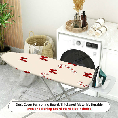 1-Piece Christmas Candy Cane Bow Holiday  Ironing Board Cover, Universal Size, Without Board