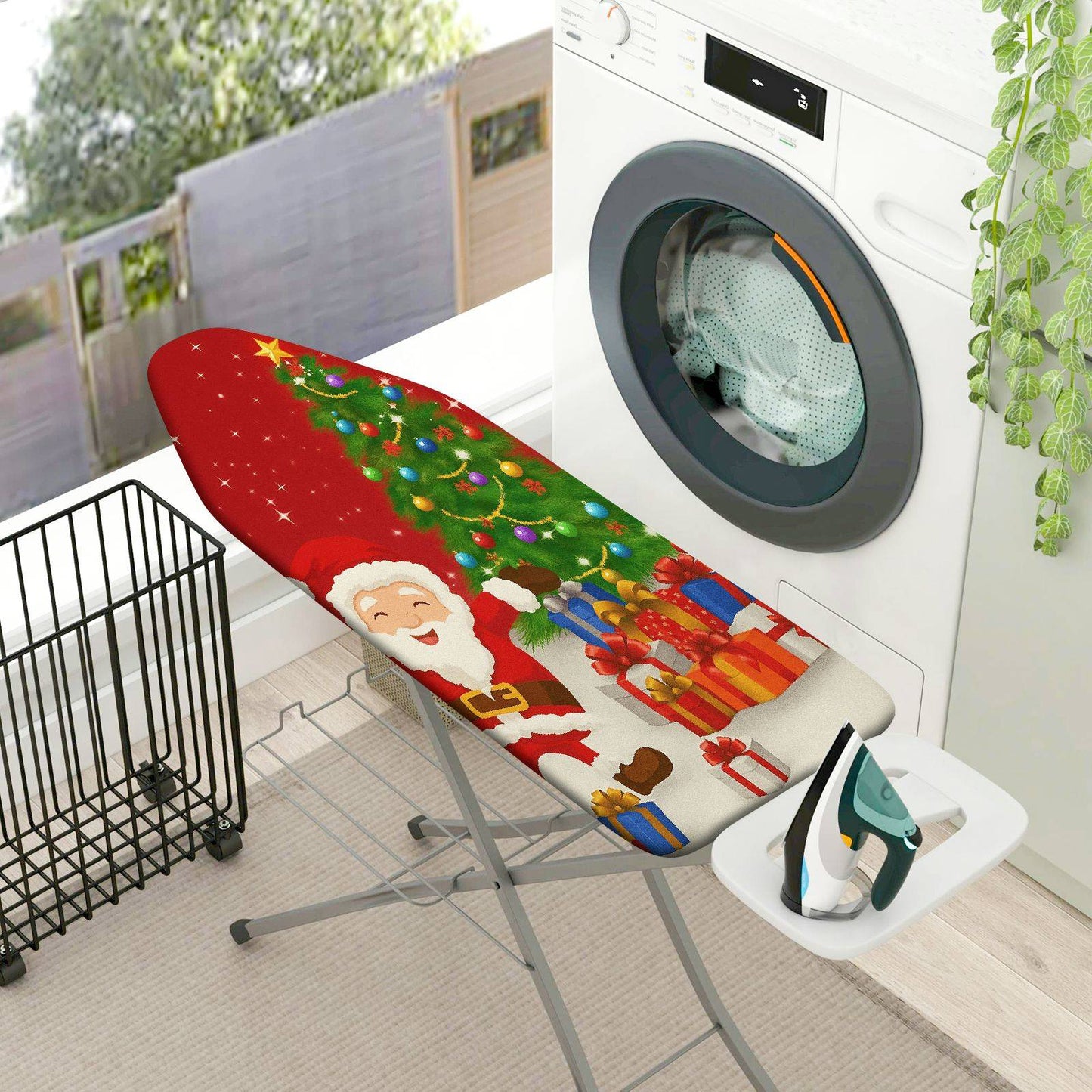 1-Piece Santa Christmas Tree Gifts  Ironing Board Cover, Universal Size, Without Board