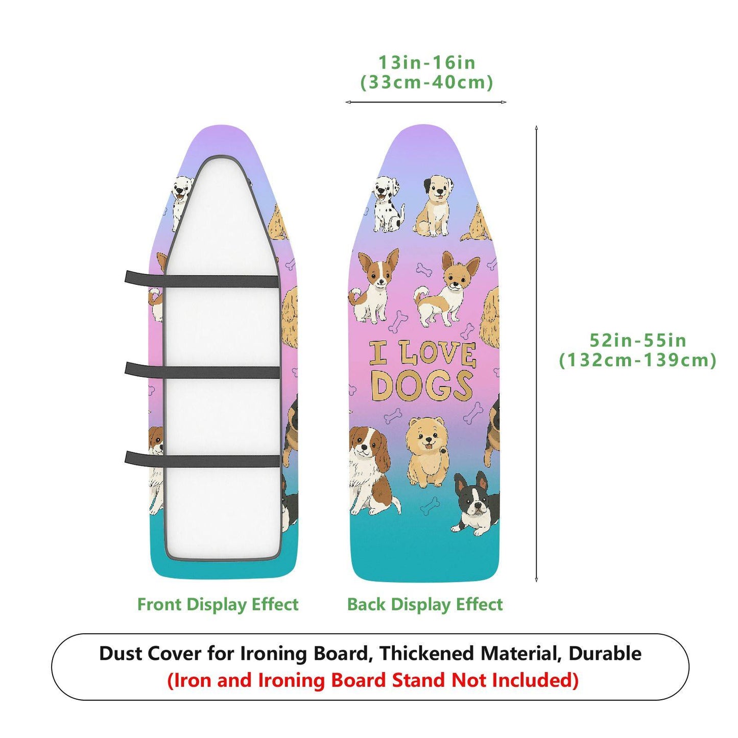 1-Piece Dog Love Cute Pet  Ironing Board Cover, Universal Size, Without Board