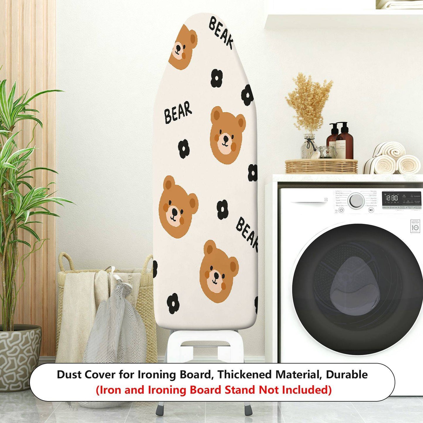 1-Piece Bear Floral Cute  Ironing Board Cover, Universal Size, Without Board
