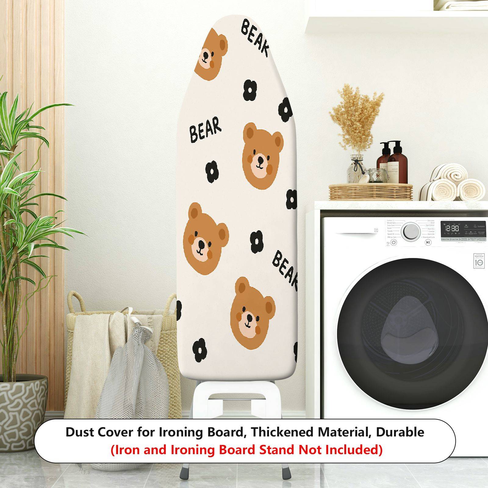 1-Piece Bear Floral Cute  Ironing Board Cover, Universal Size, Without Board