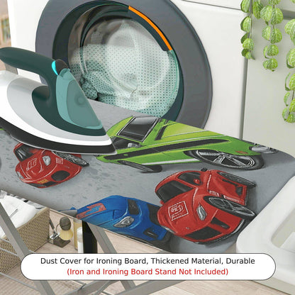 1-Piece Race Cars Colorful Fun  Ironing Board Cover, Universal Size, Without Board