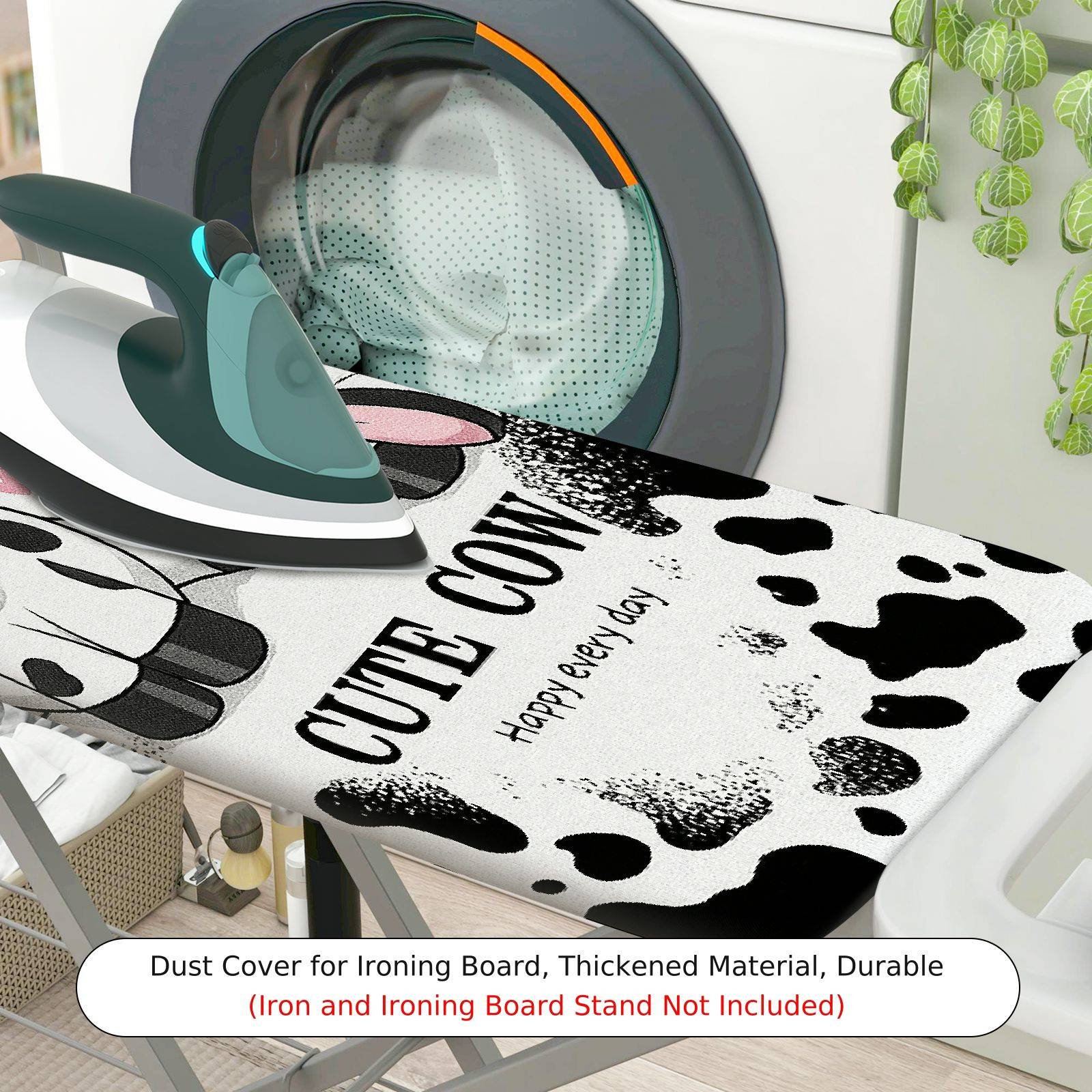 1-Piece Cute Cow Fun  Animal  Ironing Board Cover, Universal Size, Without Board