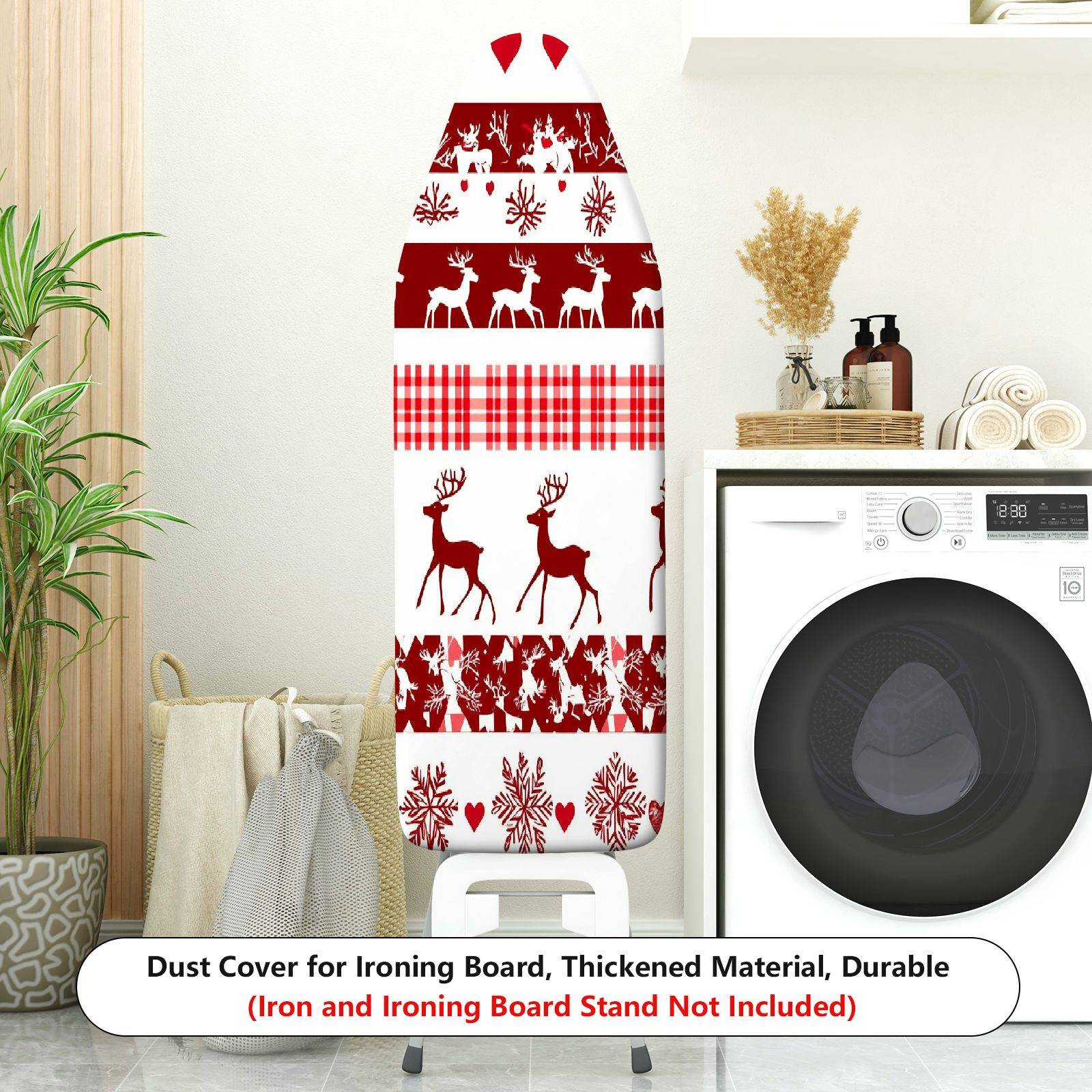 1-Piece Christmas Reindeer Snowflake  Ironing Board Cover, Universal Size, Without Board