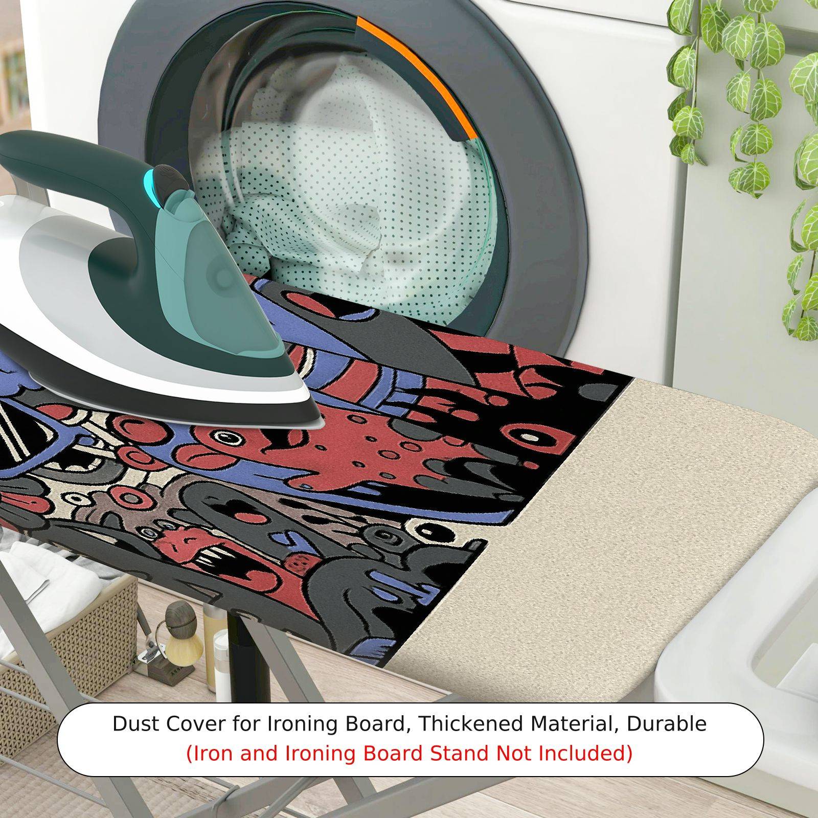 1-Piece Fun Colorful  Ironing Board Cover, Universal Size, Without Board