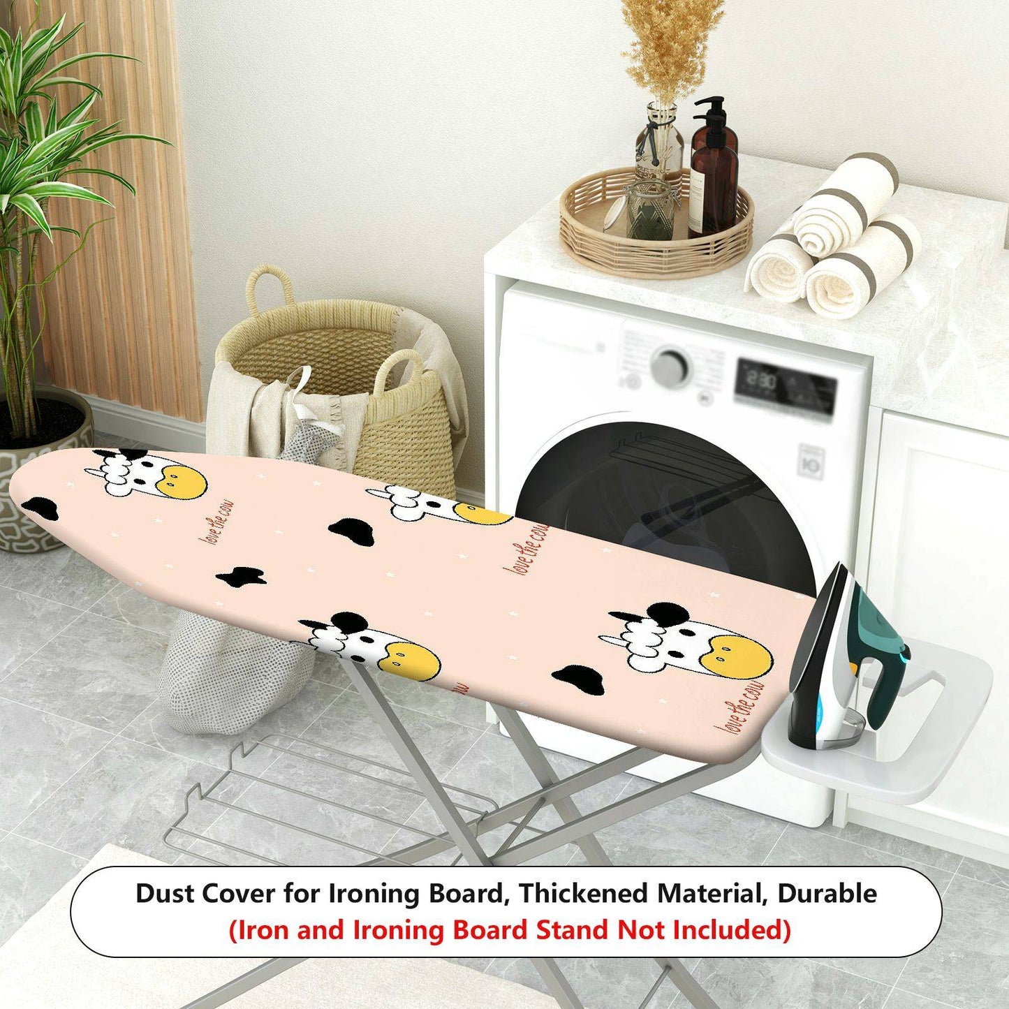 1-Piece Cow Print Cute Pink  Ironing Board Cover, Universal Size, Without Board