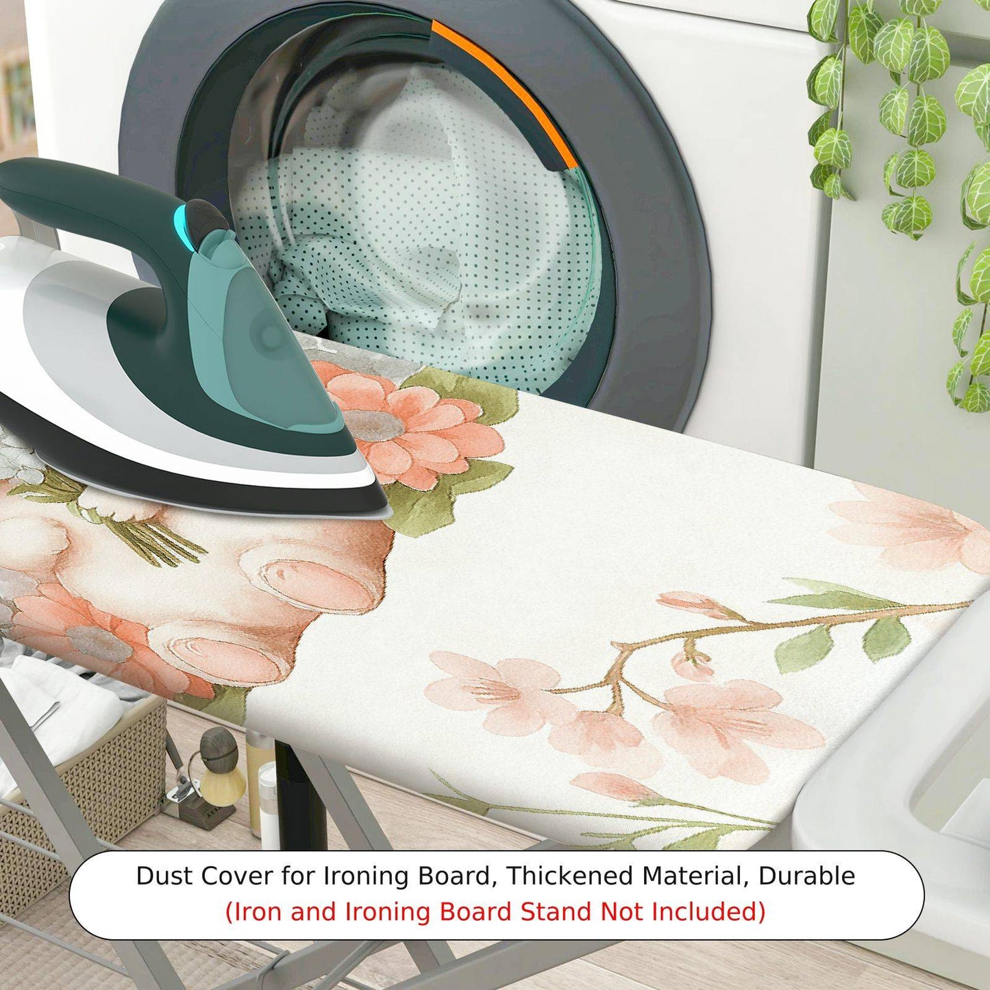 1-Piece Cute Bunny Floral Pastel  Ironing Board Cover, Universal Size, Without Board