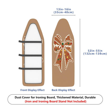 1-Piece Gingerbread Bow Ribbon Christmas  Ironing Board Cover, Universal Size, Without Board