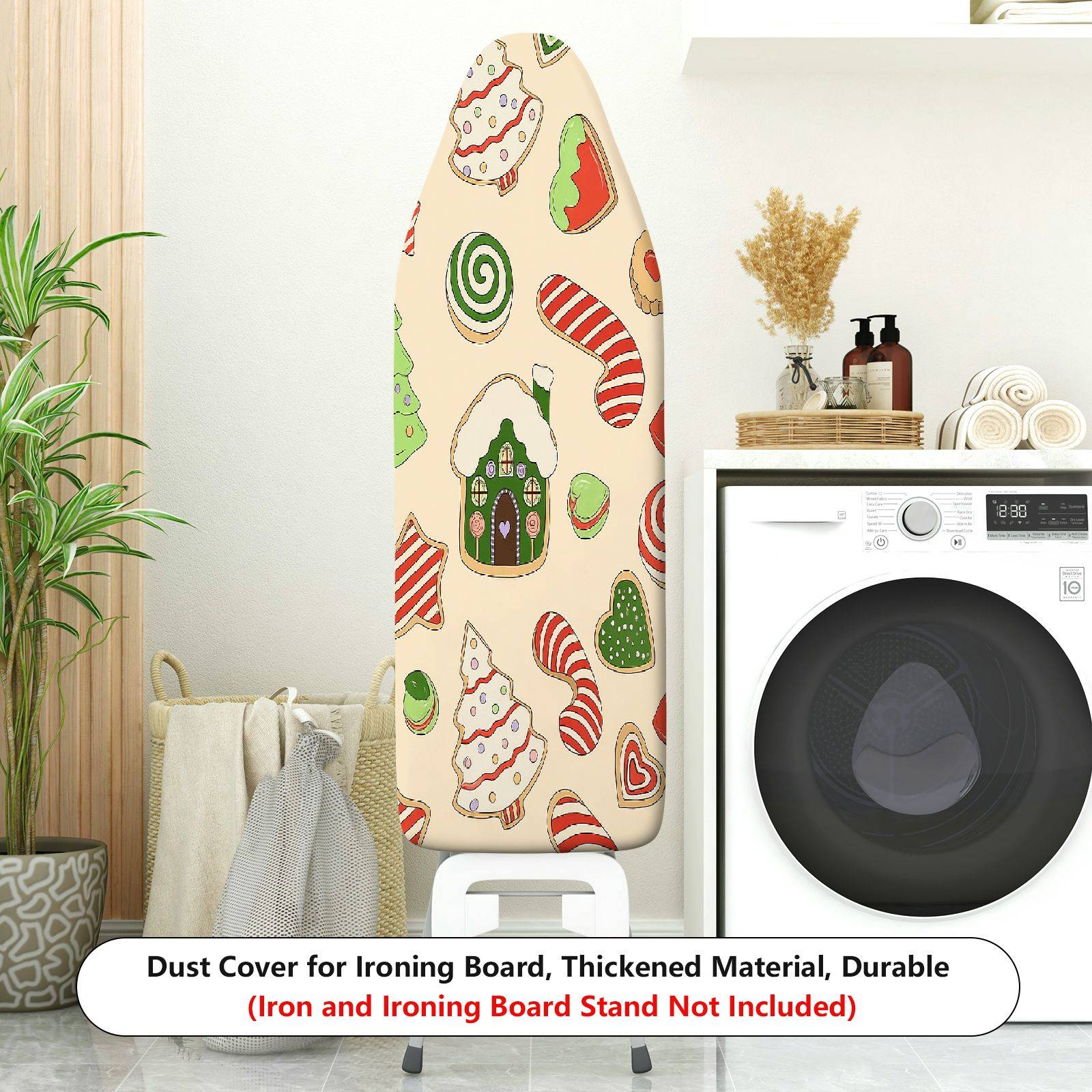 1-Piece Christmas Candy House Tree  Ironing Board Cover, Universal Size, Without Board