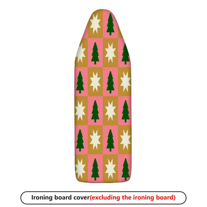 1-Piece Christmas Trees Stars Pink  Ironing Board Cover, Universal Size, Without Board