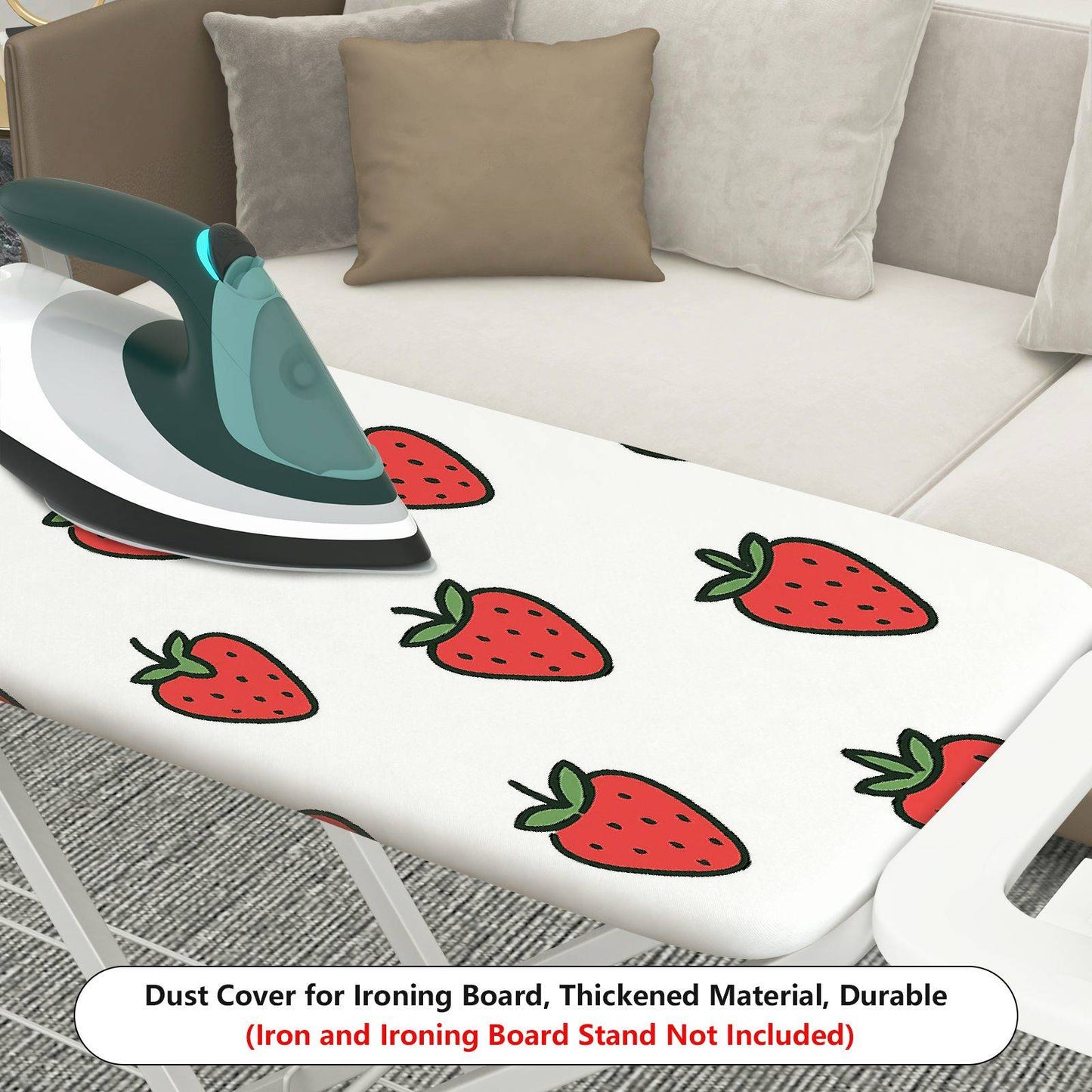 1-Piece Strawberry Pattern Red Fruit Print Cute  Ironing Board Cover, Universal Size, Without Board