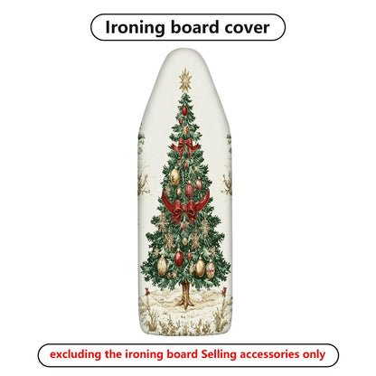 1-Piece Christmas Tree Red Bow Green Ornament  Ironing Board Cover, Universal Size, Without Board