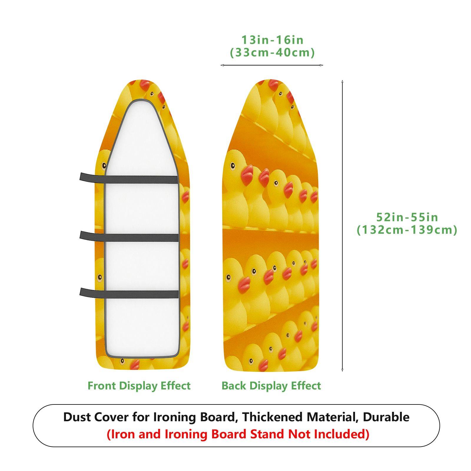 1-Piece Yellow Duck Fun Vibrant  Ironing Board Cover, Universal Size, Without Board