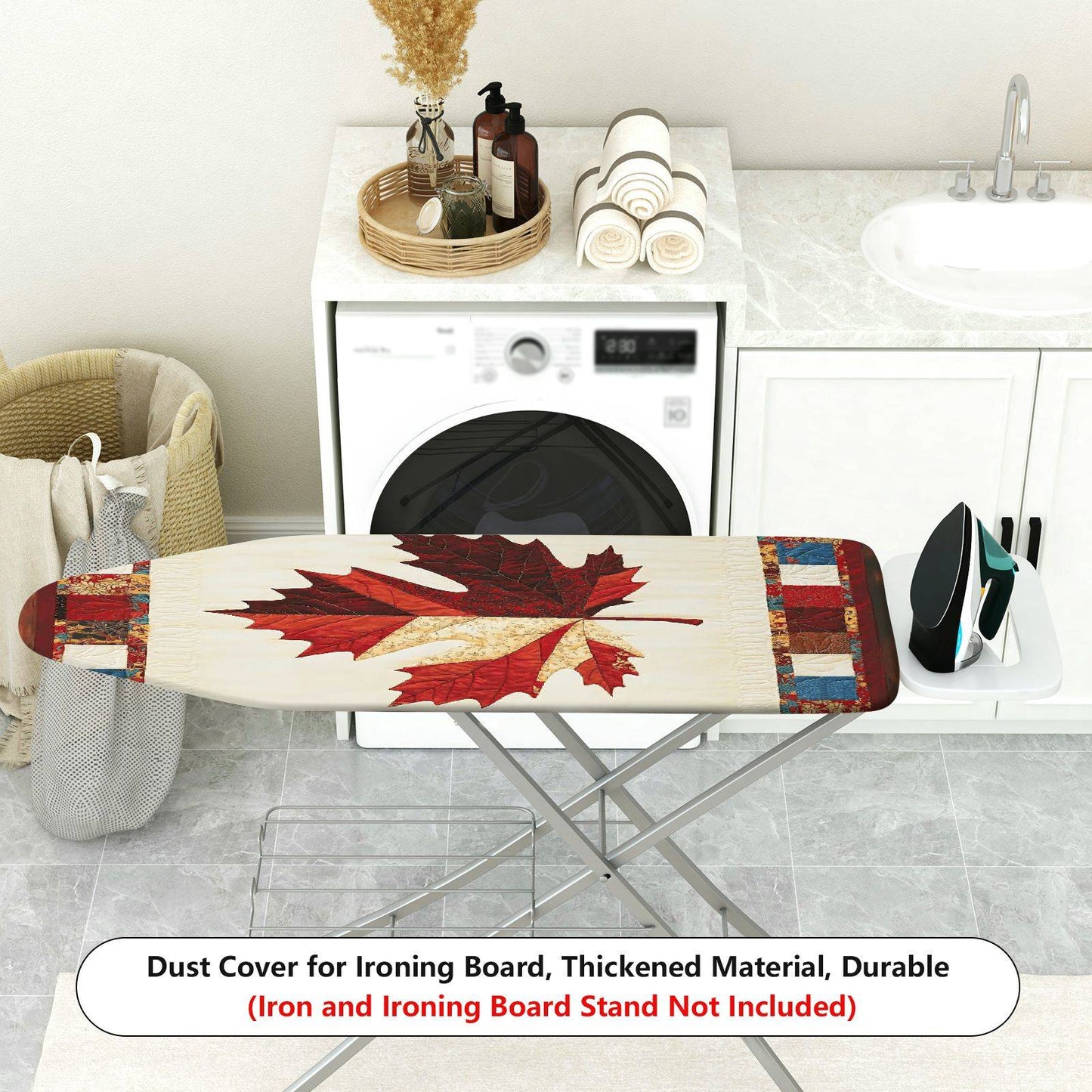 1-Piece Maple Leaf Plaid Autumn  Ironing Board Cover, Universal Size, Without Board
