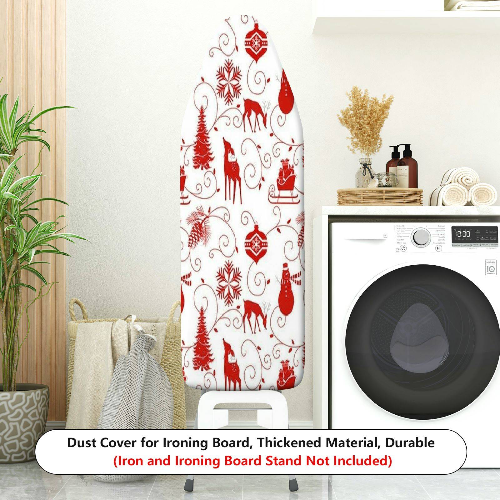 1-Piece Christmas Reindeer Snowflake  Ironing Board Cover, Universal Size, Without Board