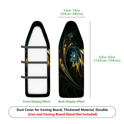 1-Piece Abstract Swirl Dark Tone Golden Accent  Ironing Board Cover, Universal Size, Without Board