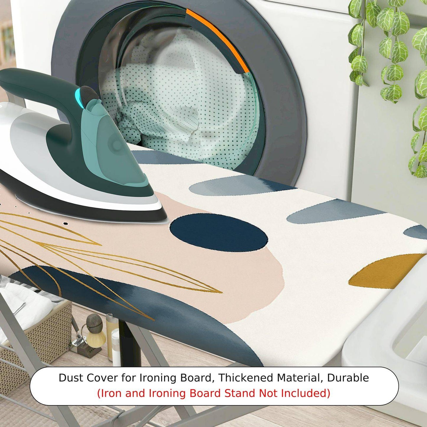 1-Piece Abstract Art Pattern Geometric Shapes Pastel Color  Ironing Board Cover, Universal Size, Without Board