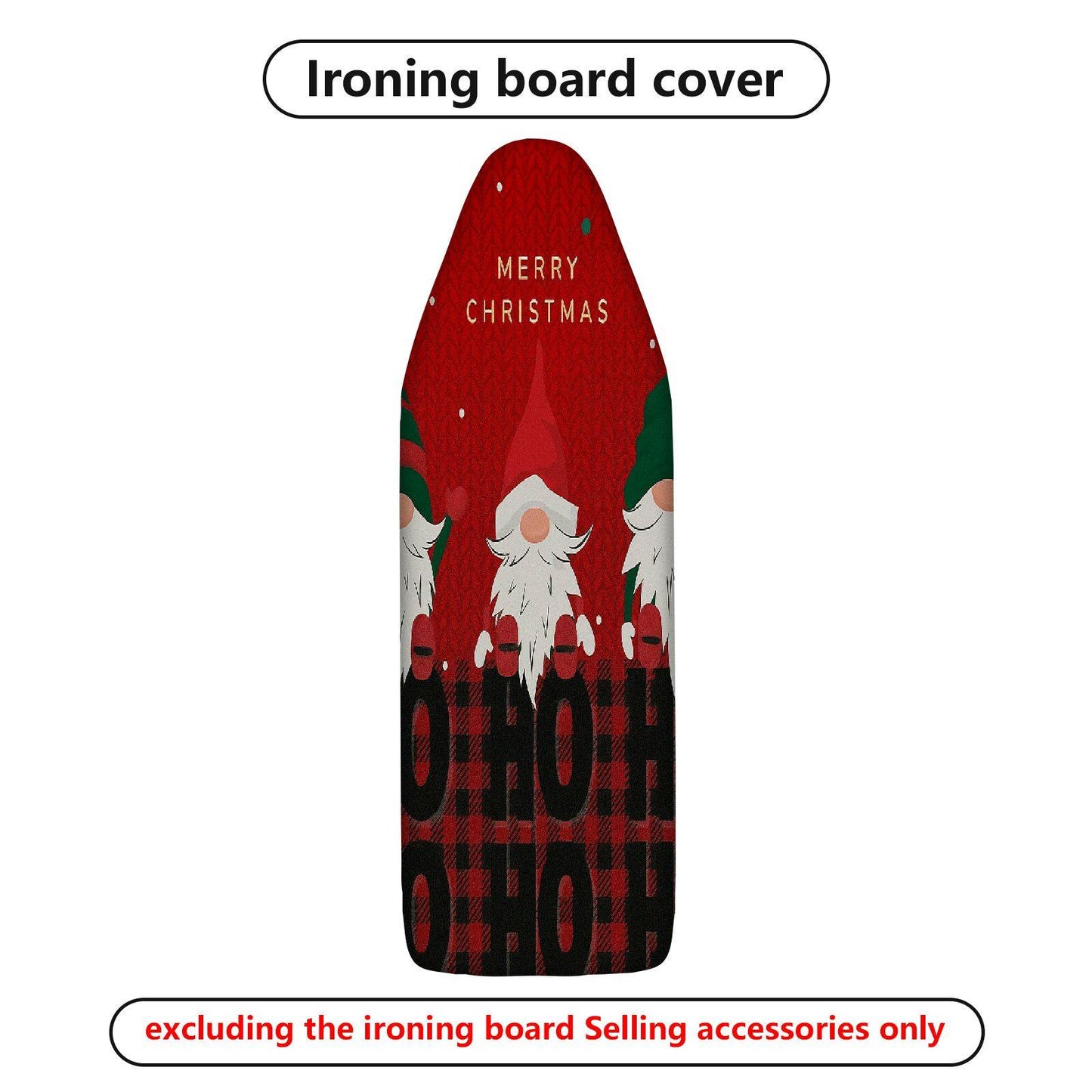 1-Piece Christmas Elf Plaid  Ironing Board Cover, Universal Size, Without Board