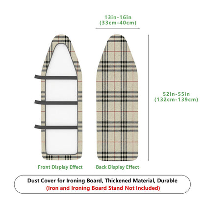 1-Piece Plaid Checkered Beige  Ironing Board Cover, Universal Size, Without Board