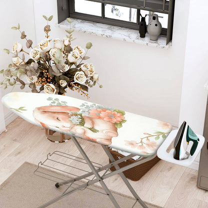 1-Piece Cute Bunny Floral Pastel  Ironing Board Cover, Universal Size, Without Board