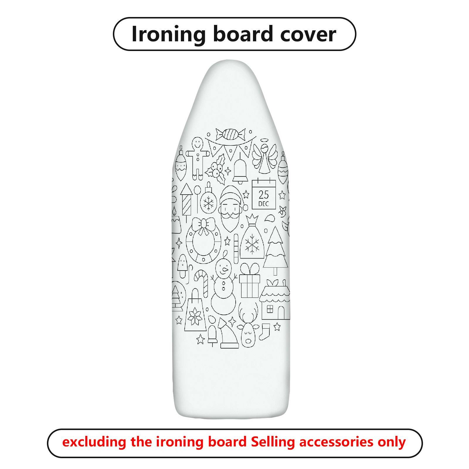 1-Piece Christmas Festive Season Santa  Ironing Board Cover, Universal Size, Without Board