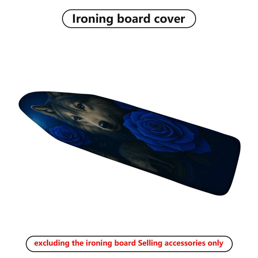 1-Piece Wolf Rose Blue  Ironing Board Cover, Universal Size, Without Board