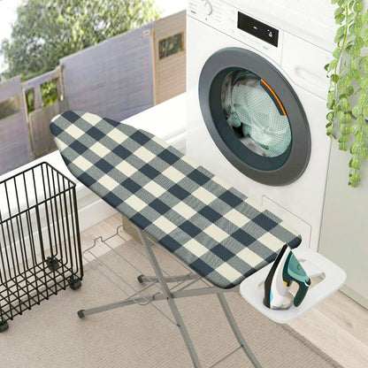 1-Piece Plaid Checkered Black  Ironing Board Cover, Universal Size, Without Board