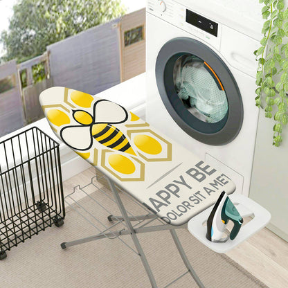 1-Piece Yellow Bee Honeycomb Pattern  Ironing Board Cover, Universal Size, Without Board