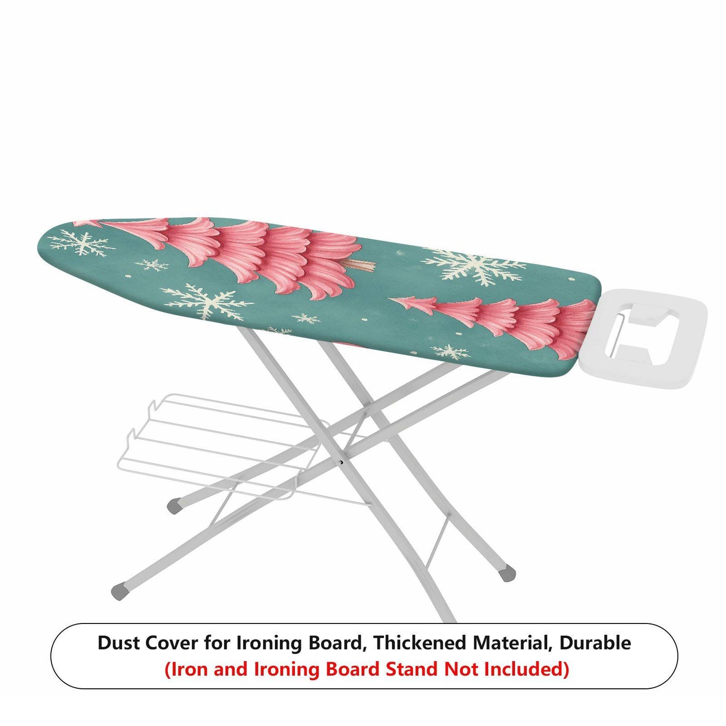 1-Piece Christmas Snowflakes Pink Trees  Ironing Board Cover, Universal Size, Without Board