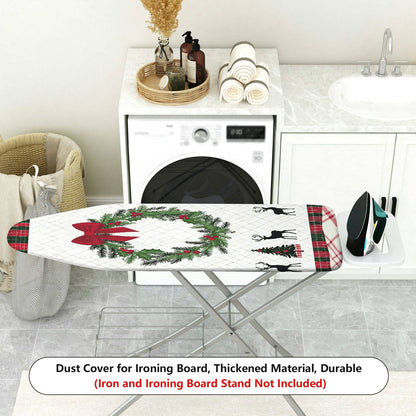 1-Piece Christmas Red Bow Deer  Ironing Board Cover, Universal Size, Without Board