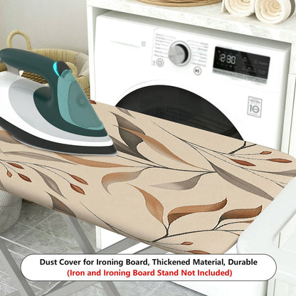1-Piece Leaf Pattern Brown Beige Abstract Design  Ironing Board Cover, Universal Size, Without Board