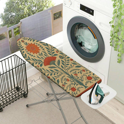 1-Piece Floral Pattern Green Beige  Ironing Board Cover, Universal Size, Without Board