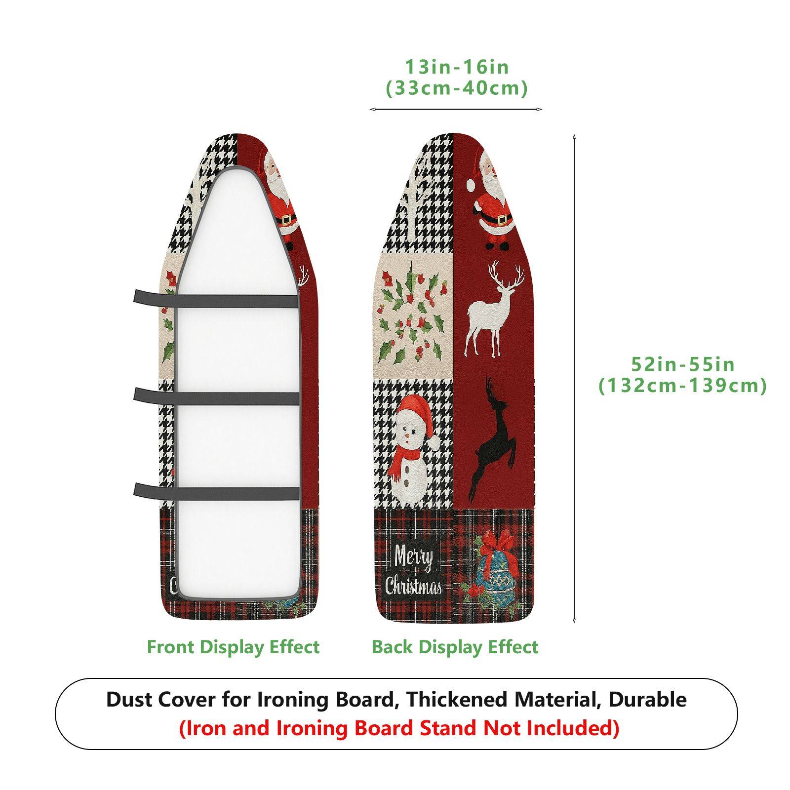 1-Piece Christmas Reindeer Snowman  Ironing Board Cover, Universal Size, Without Board