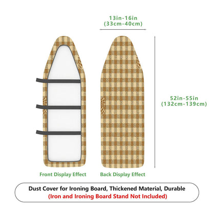1-Piece Gingham Pattern Beige Checkered  Ironing Board Cover, Universal Size, Without Board