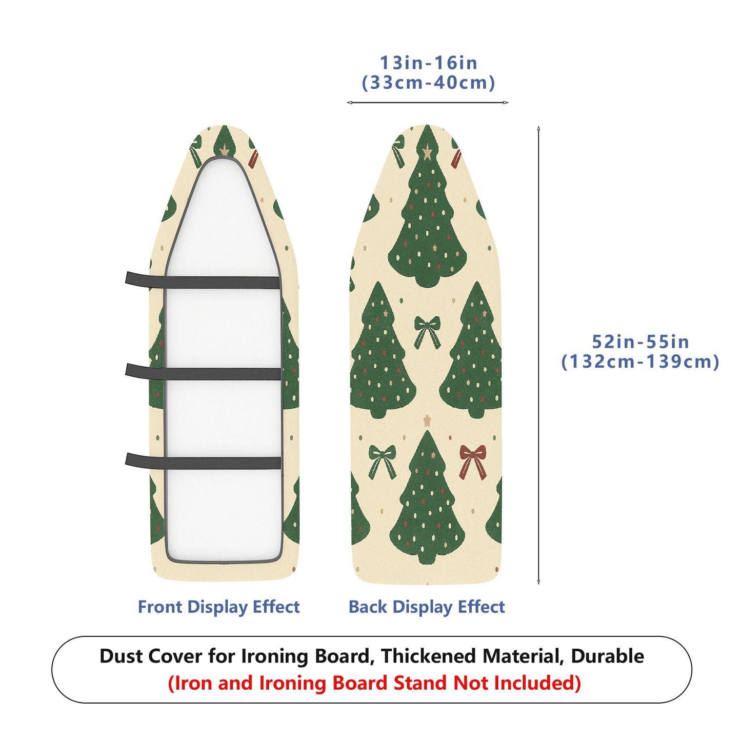 1-Piece Christmas Tree Bow Star  Ironing Board Cover, Universal Size, Without Board