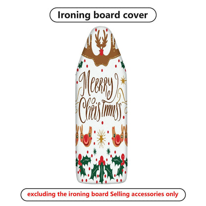 1-Piece Christmas Reindeer Holly  Ironing Board Cover, Universal Size, Without Board