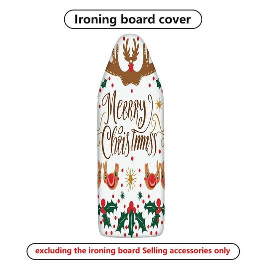 1-Piece Christmas Reindeer Holly  Ironing Board Cover, Universal Size, Without Board