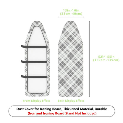 1-Piece Plaid Pattern Gray White Decorative  Ironing Board Cover, Universal Size, Without Board