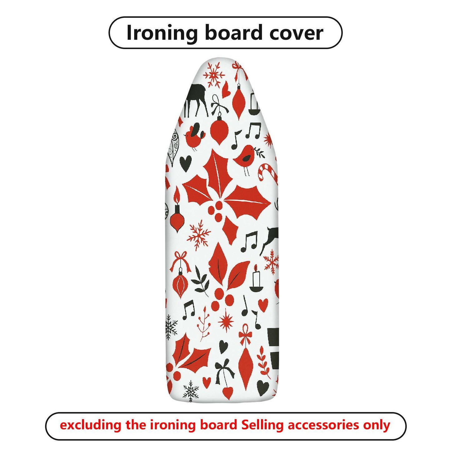 1-Piece Christmas Reindeer Music  Ironing Board Cover, Universal Size, Without Board