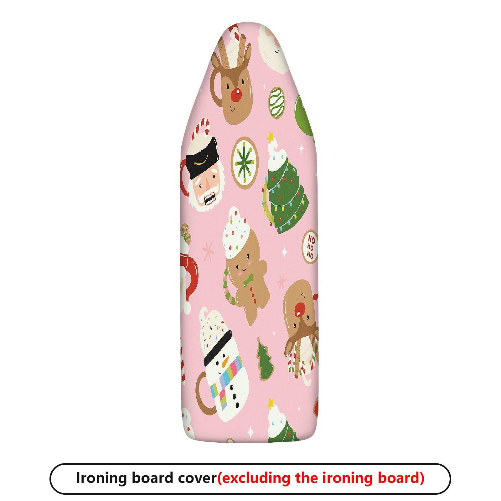 1-Piece Christmas Santa Reindeer Gingerbread  Ironing Board Cover, Universal Size, Without Board