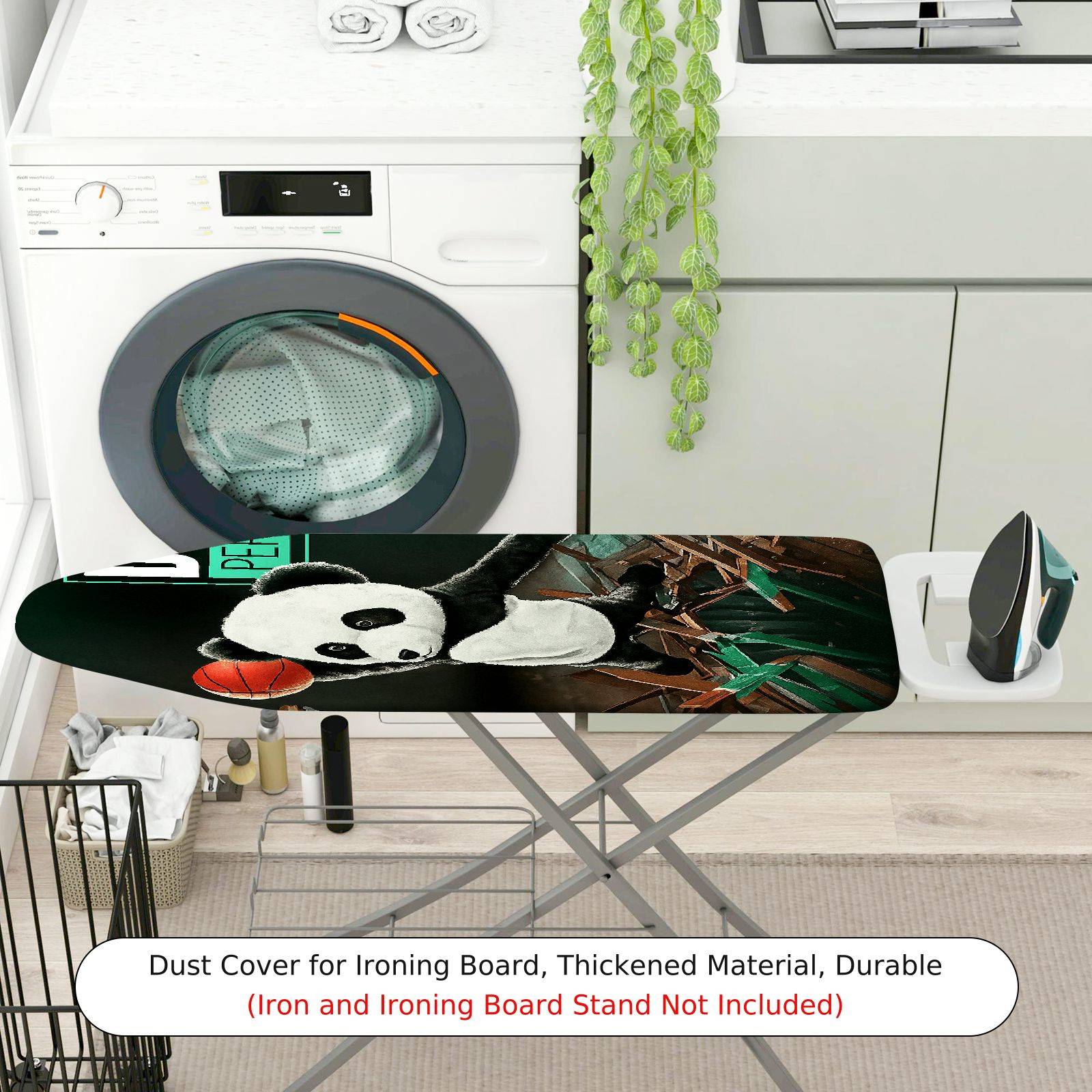 1-Piece Panda Basketball Fun  Ironing Board Cover, Universal Size, Without Board